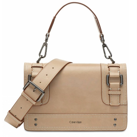 NEW Calvin Klein Brynn Pebble Leather Tan - 903